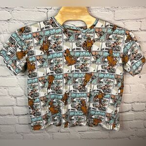 Scooby Doo Blue White‎ Comic Strip Graphic T shirt Juniors Sz XXL Cartoon Retro